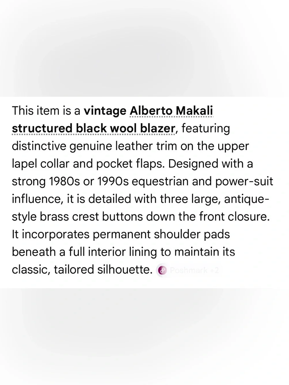 Alberto Makali Wool Leather Blazer Jacket Size 10